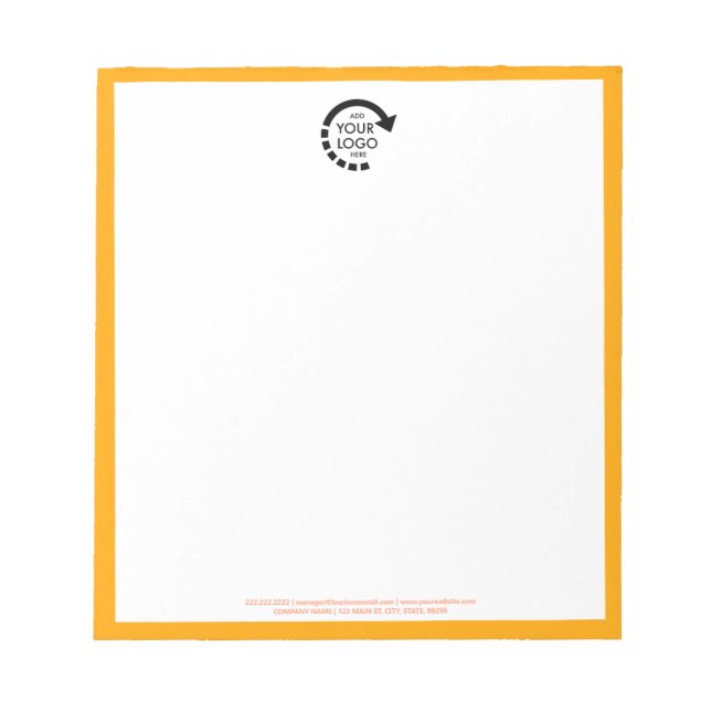 Custom Logo Business Corporate | Retro Gold Notepad (Front)