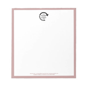 Custom Logo Business Corporate Rose Taupe Notepad