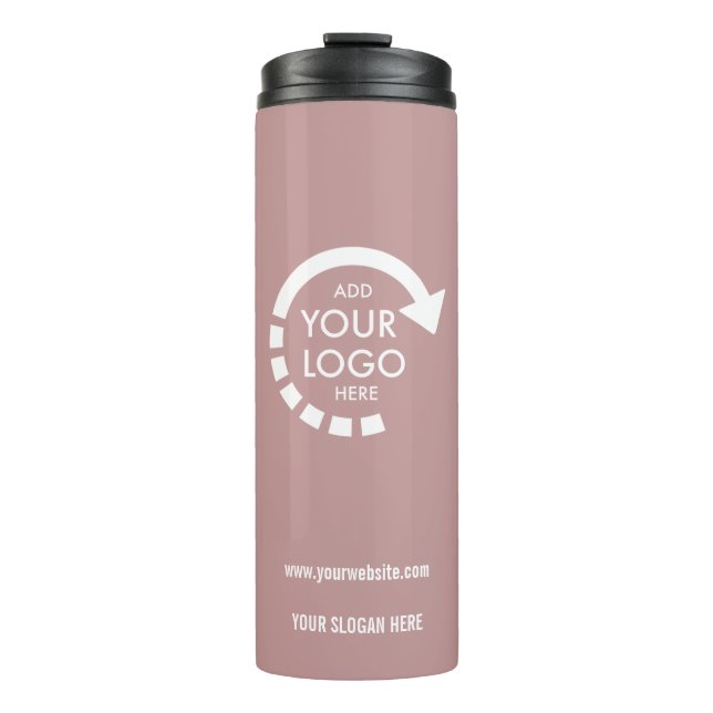 Custom logo business corporate | Rose Taupe Thermal Tumbler (Front)