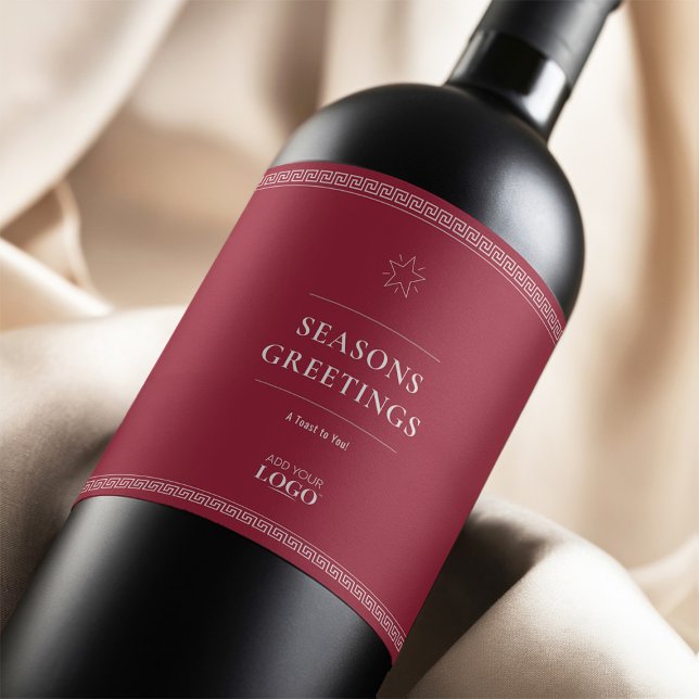 Custom Logo Business Customer Holiday Thank You Wine Label (Creator Uploaded)