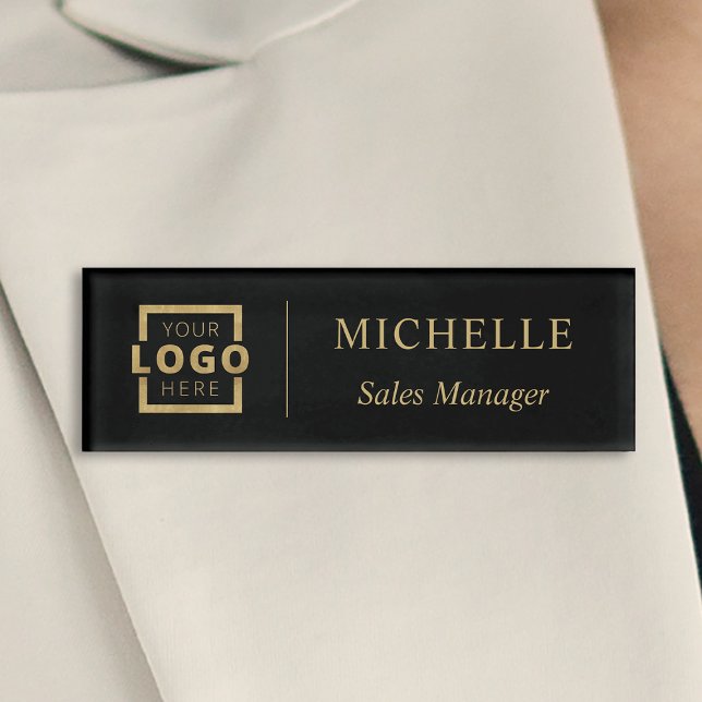 Custom Logo Business Employee Staff Name Black Tag (Creator Uploaded)