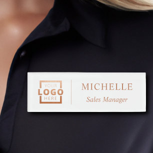 Custom Logo Business Employee Staff Name White Tag