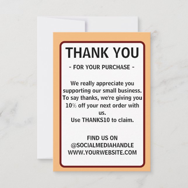 custom logo business Flat Thank You Card (Front)