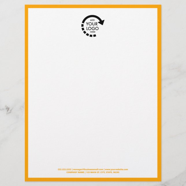 Custom Logo Business  Letterhead | Retro Gold (Front)