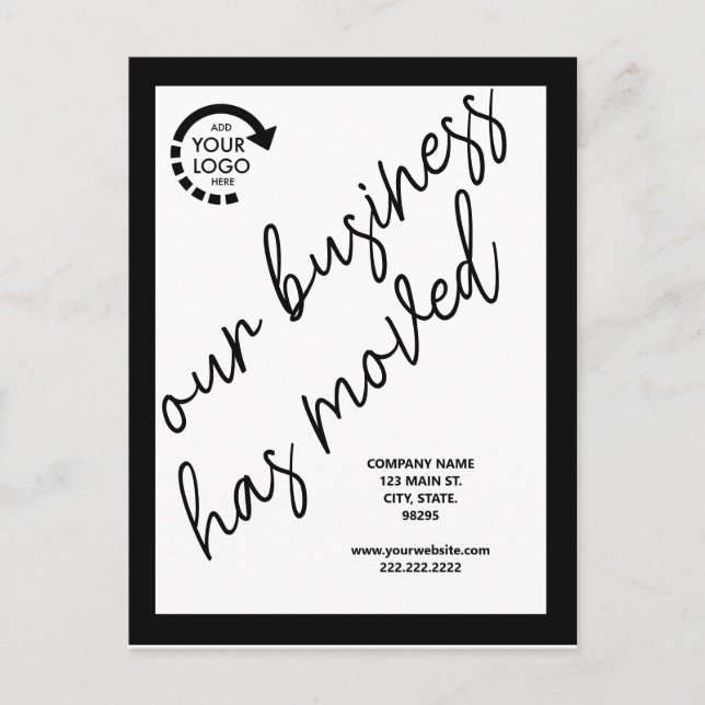 Custom Logo Business Moving Announcement Address  Postcard (Front)