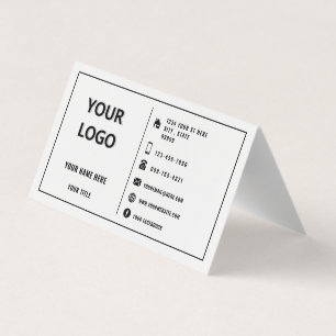 Custom Logo Business Name Modern Frame Your Colour Card