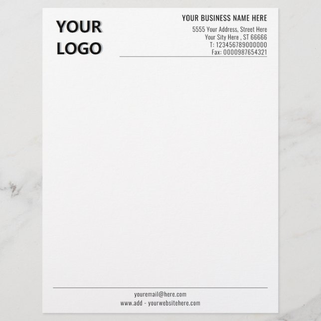 Custom Logo Business Name Office Letterhead (Front)