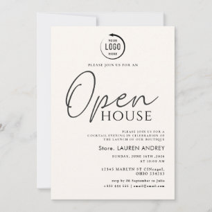 Custom Logo Business Open House Invitation