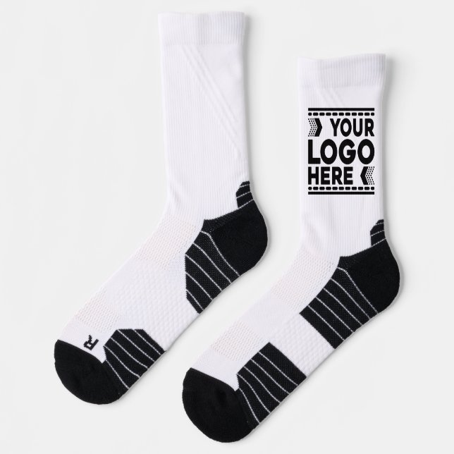 Custom Logo, Business or Brand Logo Personalized  Socks (Left)