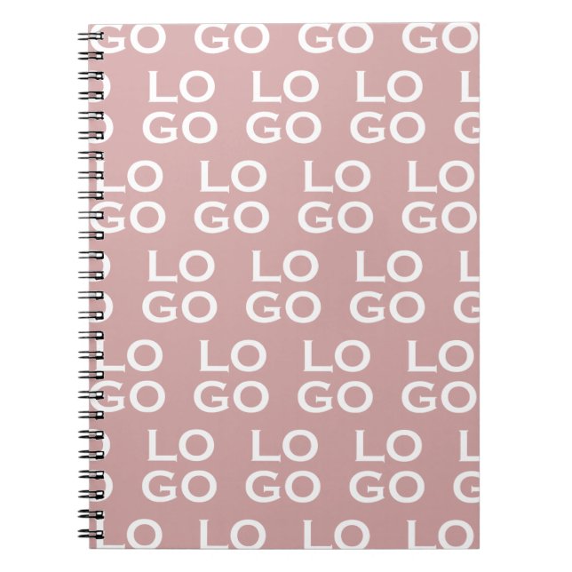 Custom Logo Business or Company on Dust Pink Rose Notebook (Front)