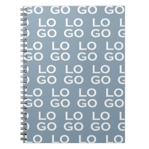 Custom Logo Business or Company on Light Blue Notebook