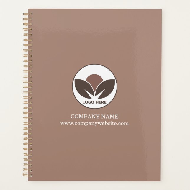 Custom Logo Business Planner | Mocha Mousse (Front)