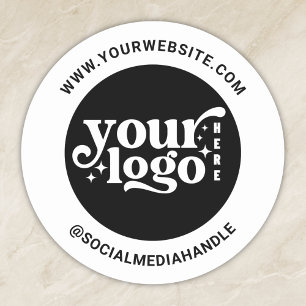 Custom Logo Business Social Media Create Your Own  Classic Round Sticker
