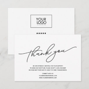 Custom Logo Business Thank You Card