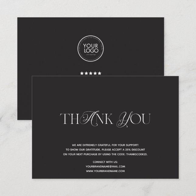 Custom Logo Business Thank You  Card (Front/Back)