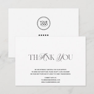 Custom Logo Business Thank You Card