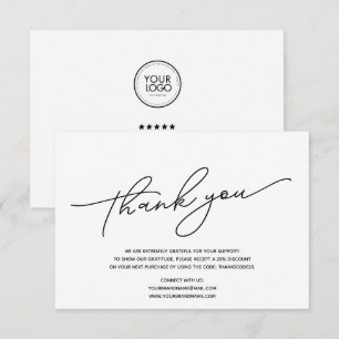 Custom Logo Business Thank You Card