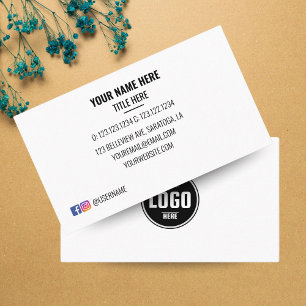 Custom Logo Circle Modern Minimalist Black and Whi Business Card