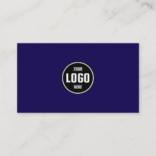 Custom Logo Circle Modern Minimalist Bleu and Whit Business Card