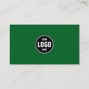 Custom Logo Circle Modern Minimalist Green and Whi Business Card