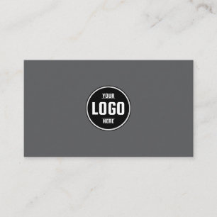 Custom Logo Circle Modern Minimalist Grey Business Card
