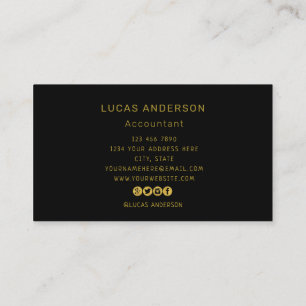 custom logo circle professional black gold business card