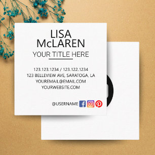 Custom Logo Circle White Square Business Card