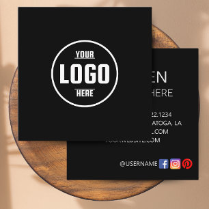 Custom Logo Circle White Square Business Card  