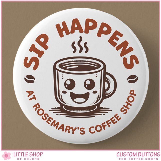 Custom Logo Coffee Shop Café 6 Cm Round Badge (Creator Uploaded)