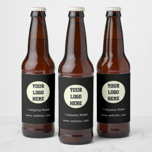 Custom Logo Company Black Business Corporate Beer Bottle Label