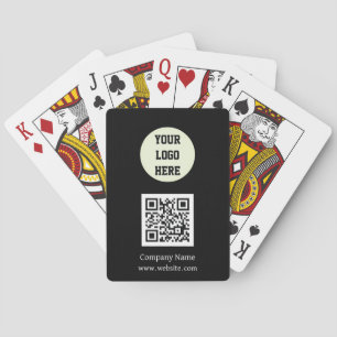 Custom Logo Company Black QR Code Business Playing Cards
