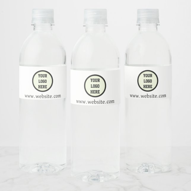Custom Logo Company Black White Corporate  Water Bottle Label (Bottles)