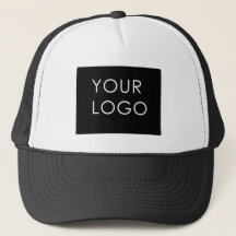 Custom Logo Company Business Black &amp; White Trucker Hat