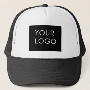 Custom Logo Company Business Black & White Trucker Hat
