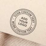 Custom logo company business dotted border self-in self-inking stamp<br><div class="desc">Add you own company logo or graphic and personalize with your text to create a custom self-inking stamp to promote your business.</div>