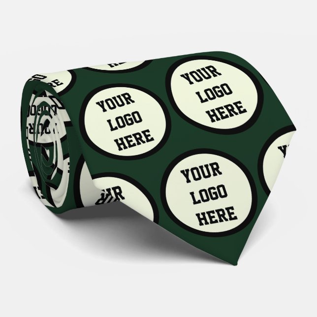 Custom Logo Company Green Business Corporate Tie (Rolled)
