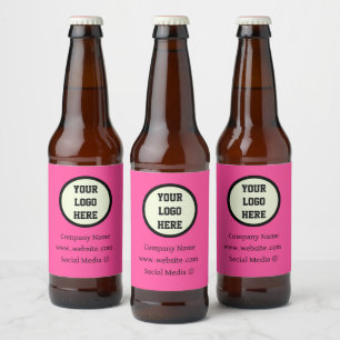 Custom Logo Company Pink Business Corporate Beer Bottle Label