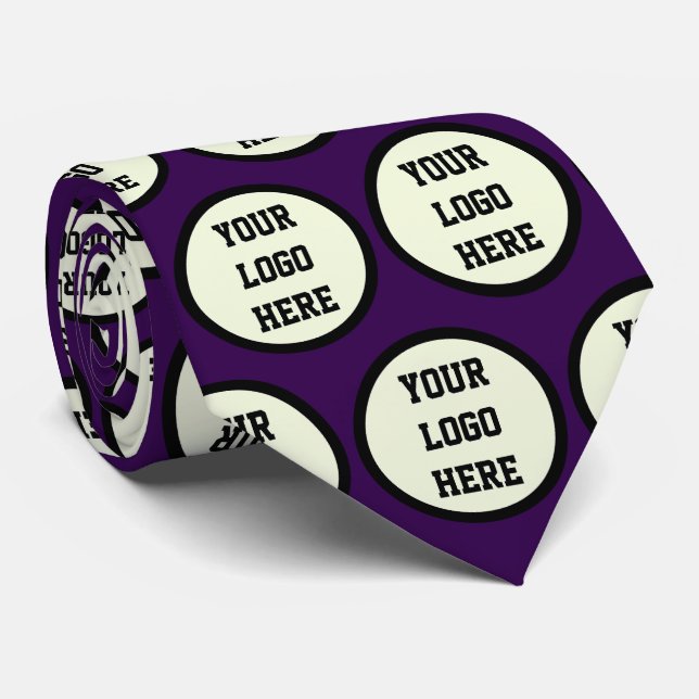 Custom Logo Company Purple Business Corporate Tie (Rolled)