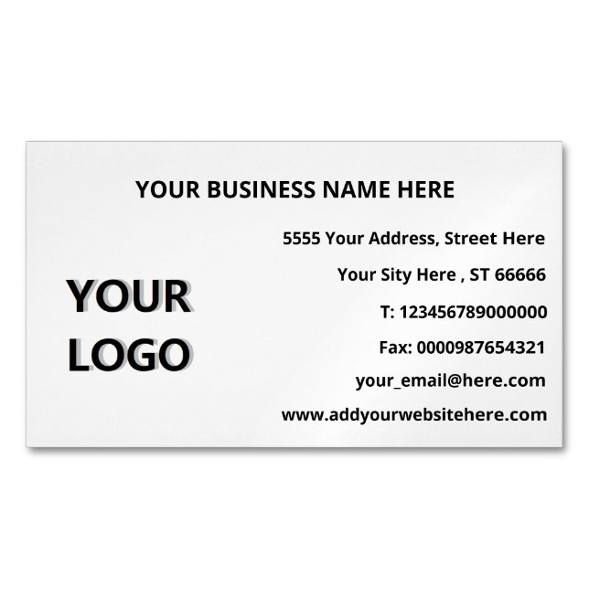 Custom Logo Contact Info Business Card Magnet (Front)