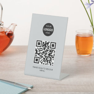 Custom Logo Contactless Modern Pedestal Sign
