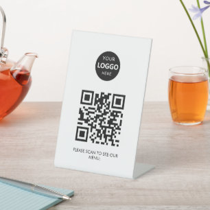 Custom Logo Contactless Modern Pedestal Sign