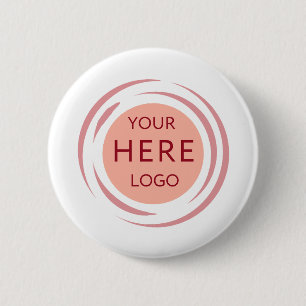 Custom Logo Corporate Business Minimalist White 6 Cm Round Badge