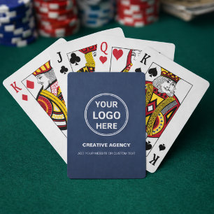 Custom Logo Corporate Business Navy Blue Playing Cards
