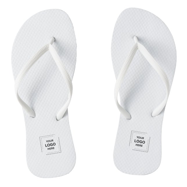Custom Logo Corporate Event White Flip Flops (Footbed)