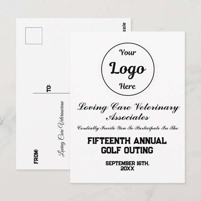 Custom Logo Corporate Golf Event Invitation Postcard (Front/Back)