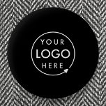Custom Logo | Corporate Modern Minimalist Black 6 Cm Round Badge<br><div class="desc">A simple custom black business template in a modern minimalist style which can be easily updated with your company logo. If you need any help personalizing this product,  please contact me using the message button below and I'll be happy to help.</div>