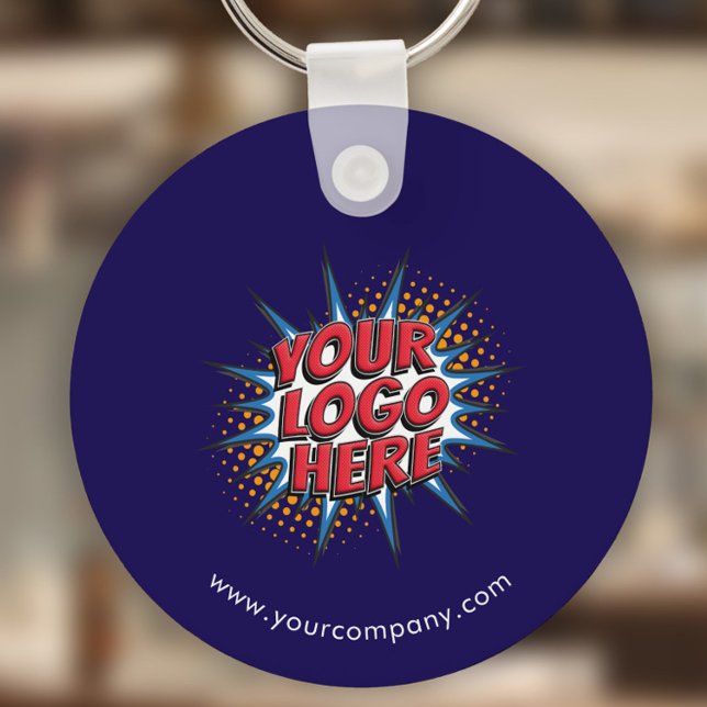 Custom Logo, Custom Text, Blue Key Ring (Creator Uploaded)