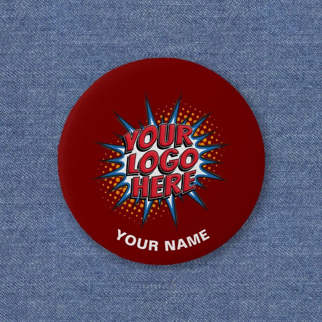 Custom Logo, Custom Text, Red Name 6 Cm Round Badge (Creator Uploaded)