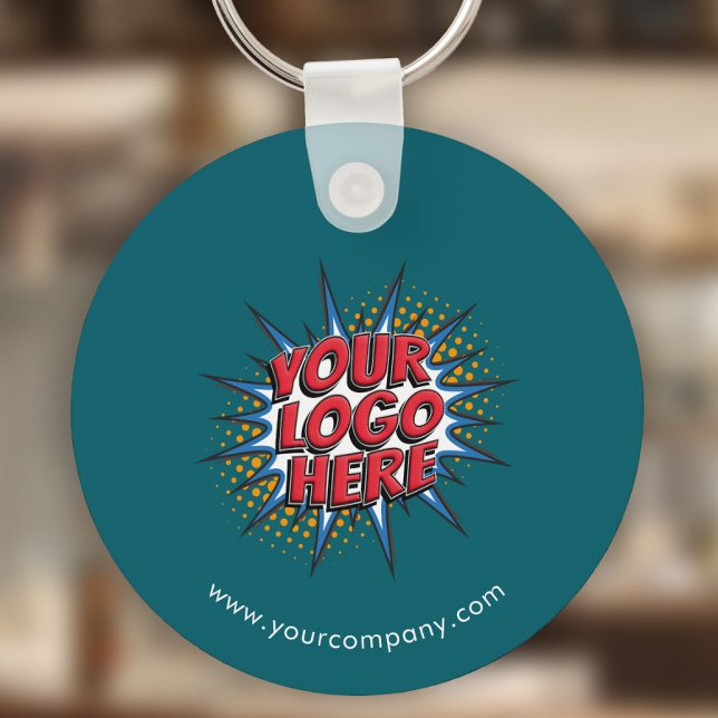 Custom Logo, Custom Text, Teal Key Ring (Creator Uploaded)