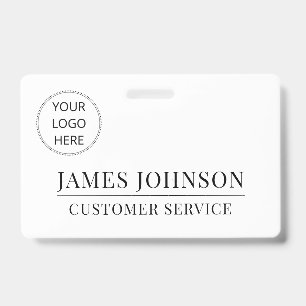 Custom Logo Customer Service Employee Name ID Badge